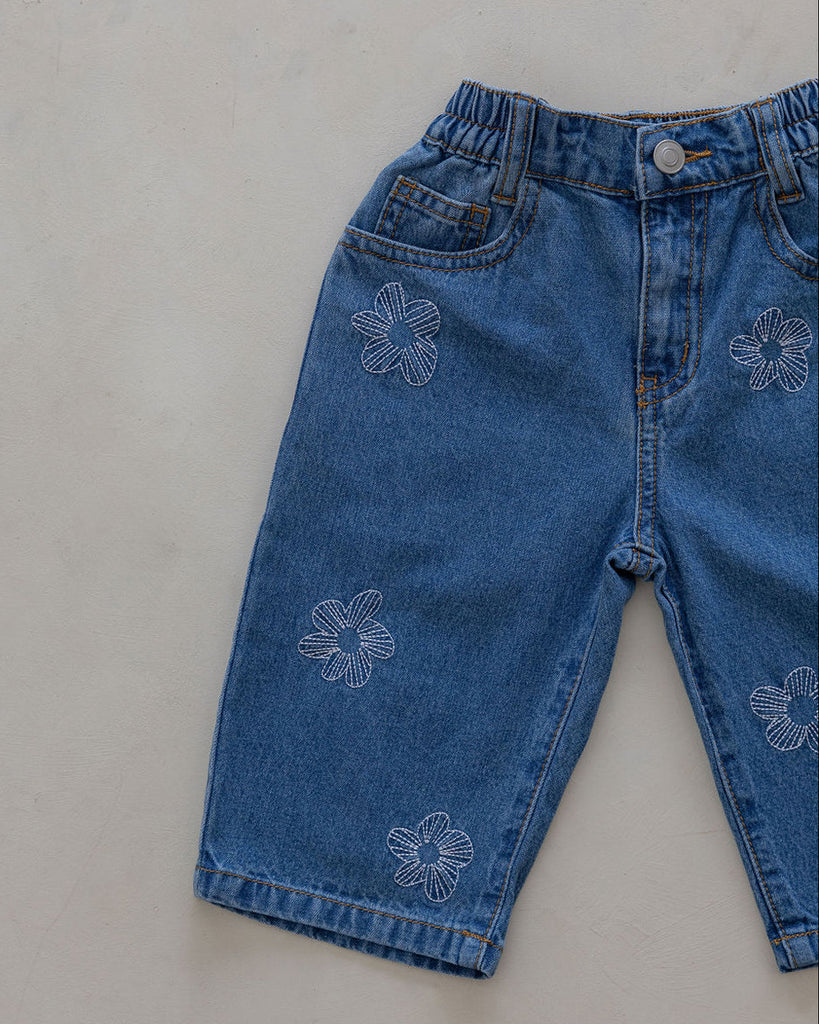 Denim Flower Jeans