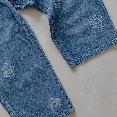 Denim Flower Jeans