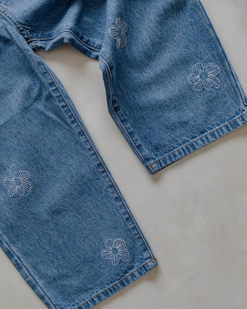 Denim Flower Jeans