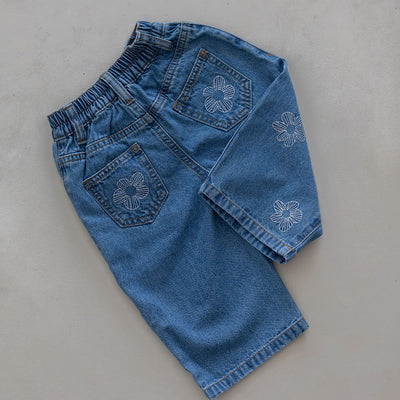 Denim Flower Jeans