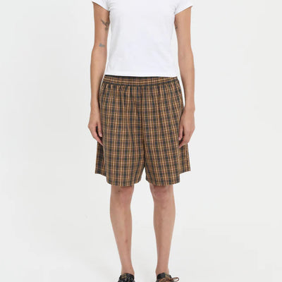 Pascale Shorts - Brown Plaid