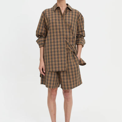 Pascale Shorts - Brown Plaid