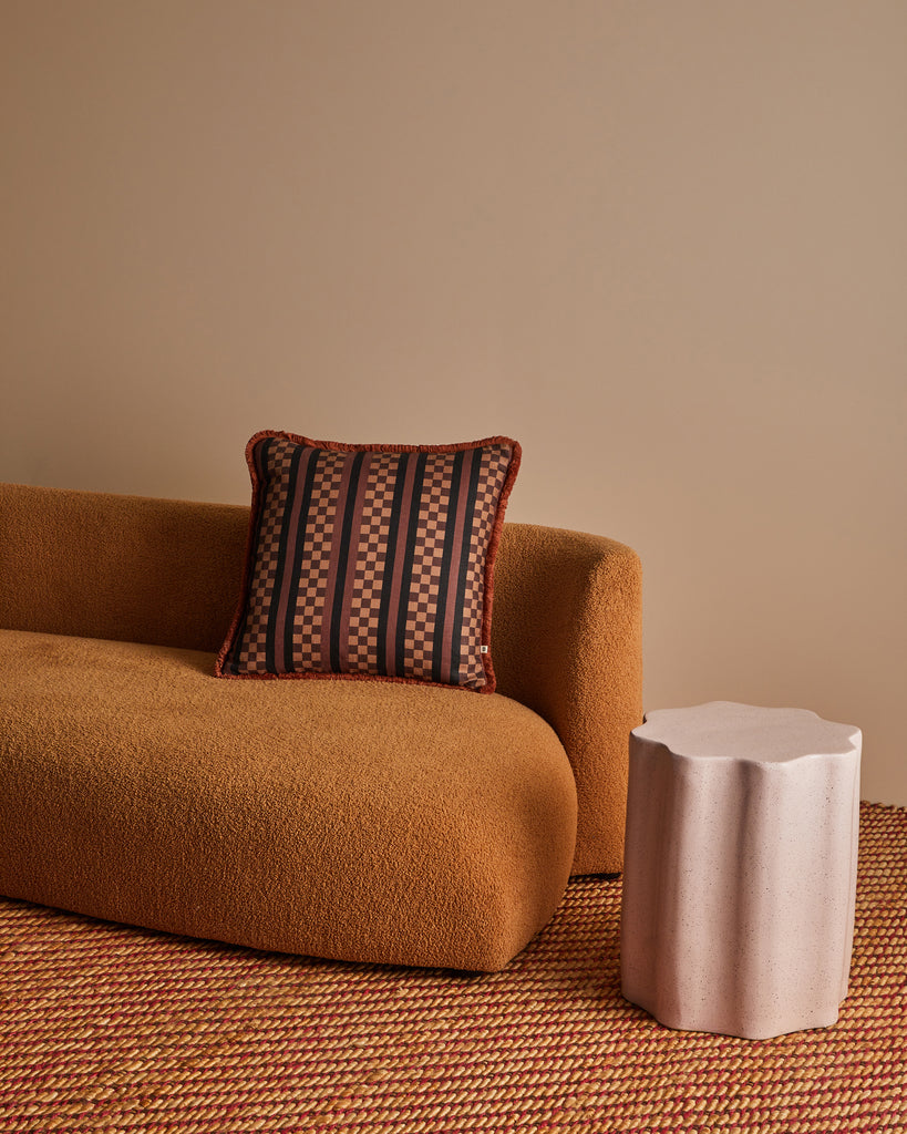 Marco Tile Cushion Cover - Chocolate