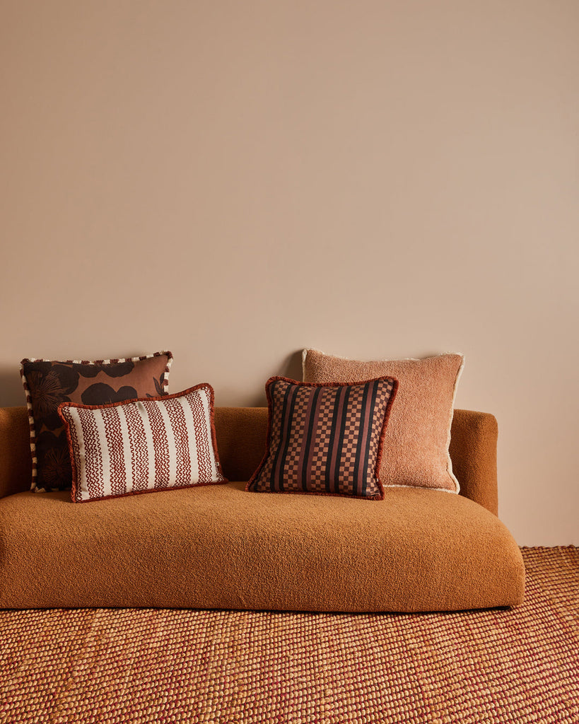 Marco Tile Cushion Cover - Chocolate