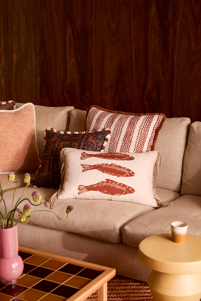 Mini Wave Square Cushion Cover - Cocoa