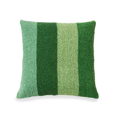 Paper Plane - Bonnie & Neil - Boucle Wide Stripe Cushion Cover - Greens