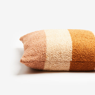 Paper Plane - Bonnie & Neil - Boucle Wide Stripe Cushion Cover - Tan