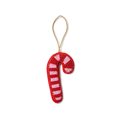 Christmas Decoration - Beaded Pink Candy Cane