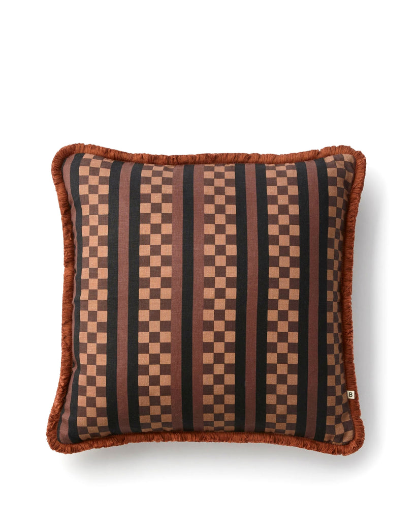 Marco Tile Cushion Cover - Chocolate