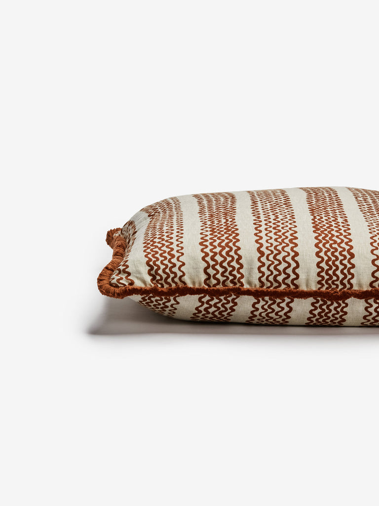 Mini Wave Square Cushion Cover - Cocoa