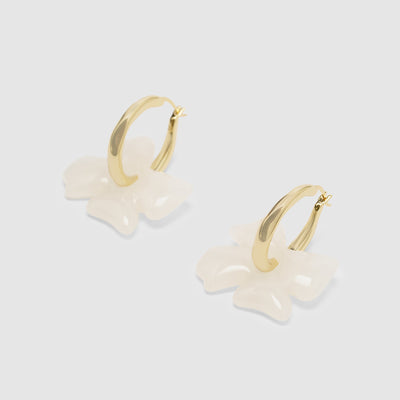 Paper Plane - Brie Leon - Glass Flower Hoops - Frosted