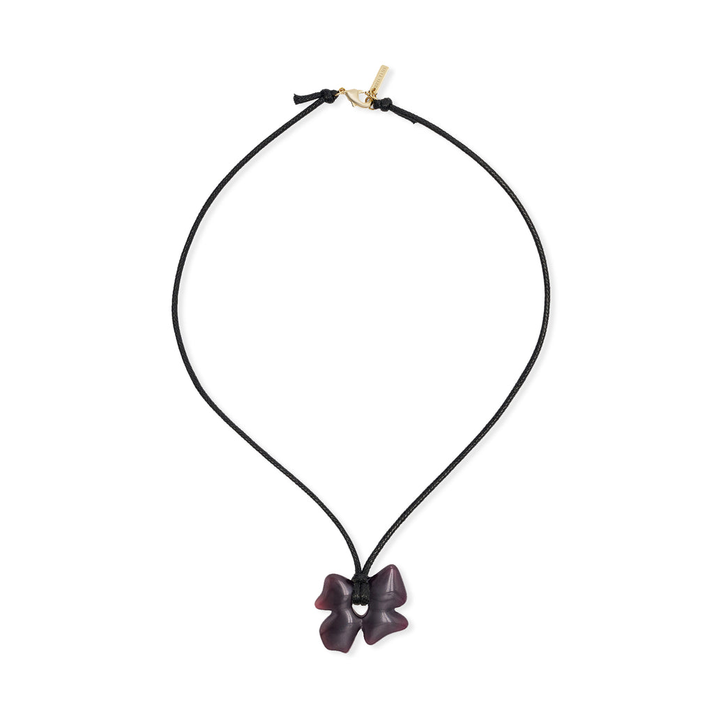 Paper Plane - Brie Leon - Glass Flower Cord Necklace - Plum