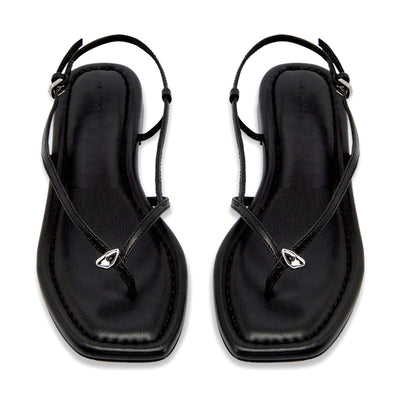 Halle Flat Sandal - Black