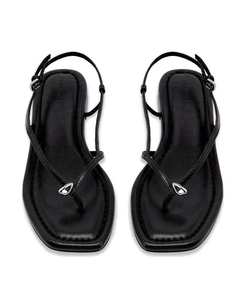 Halle Flat Sandal - Black