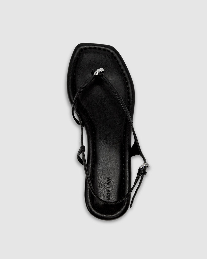 Halle Flat Sandal - Black