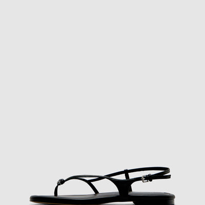 Halle Flat Sandal - Black