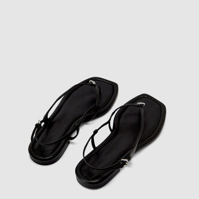 Halle Flat Sandal - Black