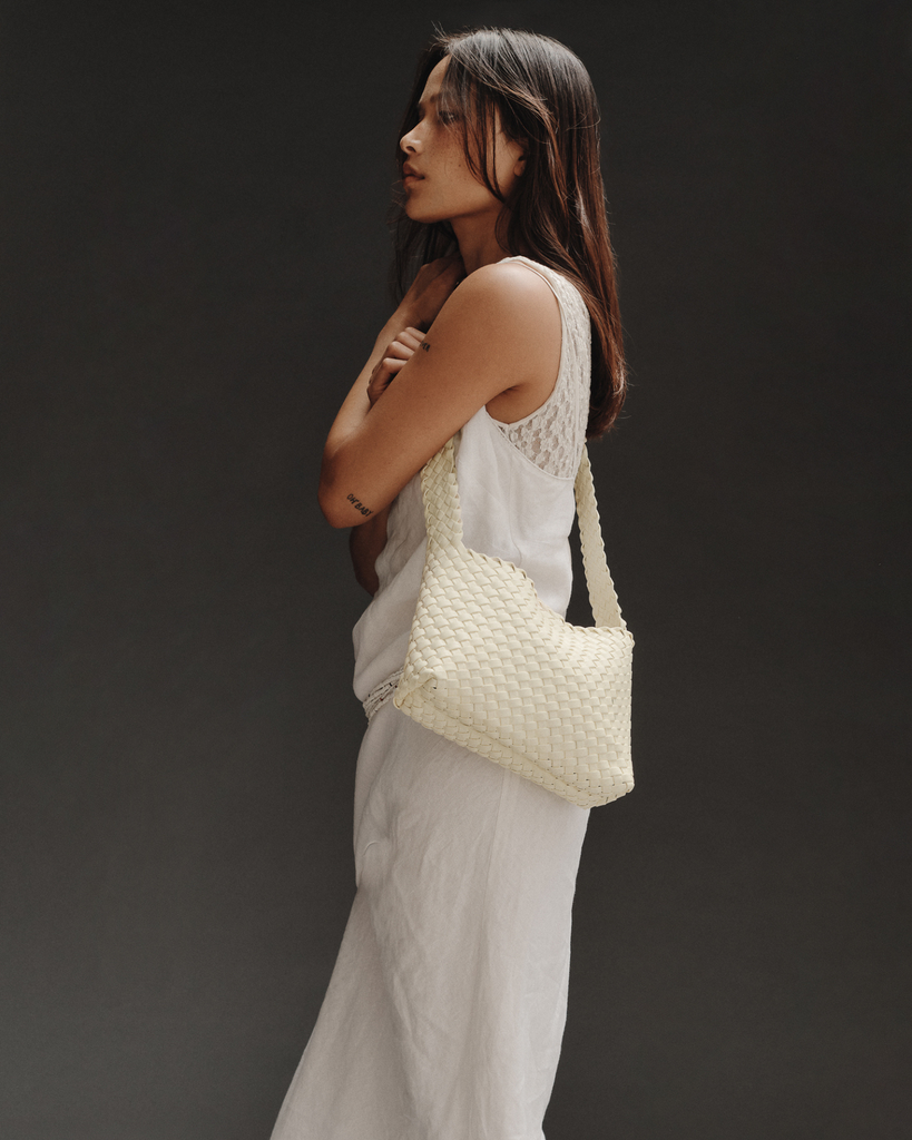 Luca Woven Crossbody Bag - Butter