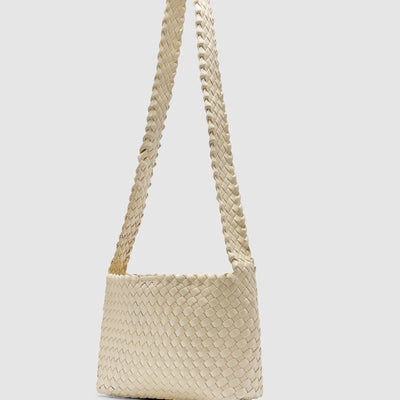 Luca Woven Crossbody Bag - Butter