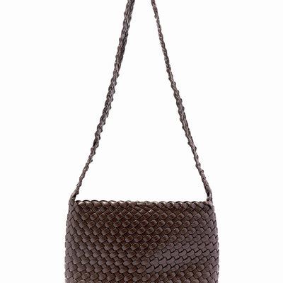 Luca Woven Crossbody Bag - Chocolate