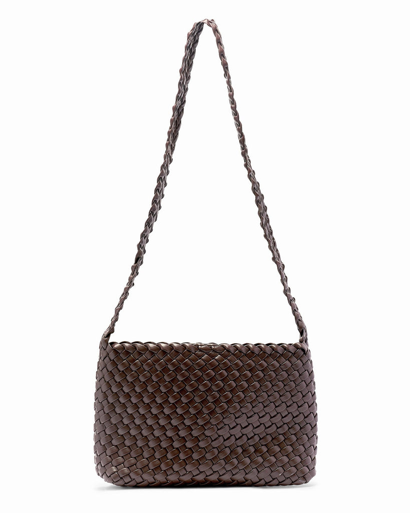 Luca Woven Crossbody Bag - Chocolate
