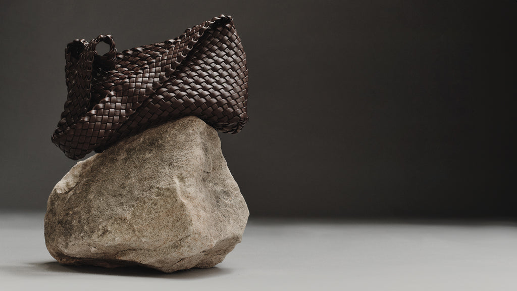 Luca Woven Crossbody Bag - Chocolate