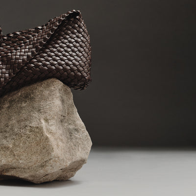 Luca Woven Crossbody Bag - Chocolate