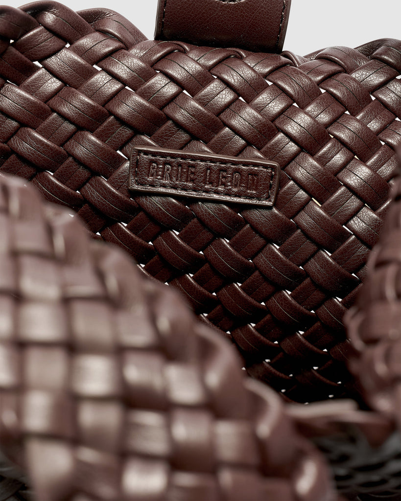 Luca Woven Crossbody Bag - Chocolate