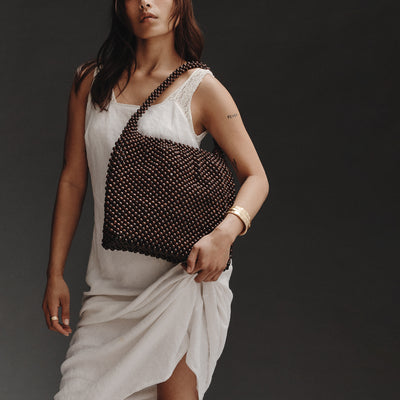 Madera Large Bead Bag - Dark Chocolate