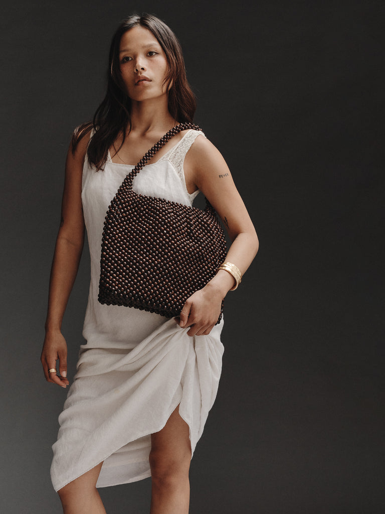 Madera Large Bead Bag - Dark Chocolate