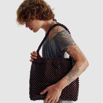 Madera Large Bead Bag - Dark Chocolate