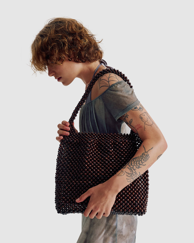Madera Large Bead Bag - Dark Chocolate