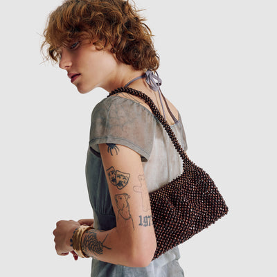 Madera Small Bead Bag - Dark Chocolate