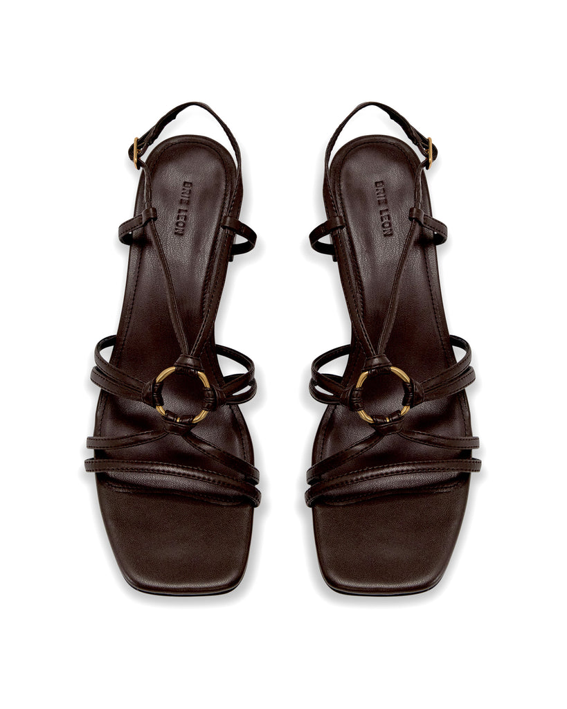 Piper Mid Heel Sandal - Chocolate