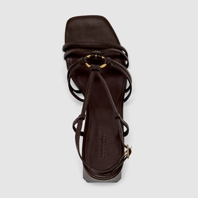 Piper Mid Heel Sandal - Chocolate