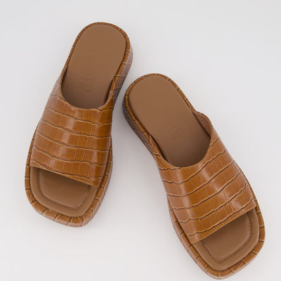 Josephine Mule - Tan Croc