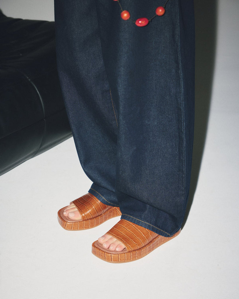 Josephine Mule - Tan Croc