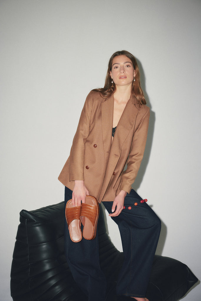 Josephine Mule - Tan Croc