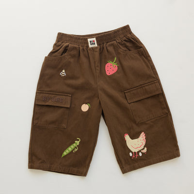 Cropped Cargo Pants - Chocolate
