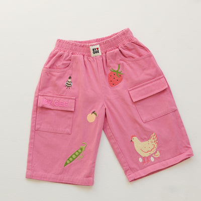 Cropped Cargo Pants - Peony