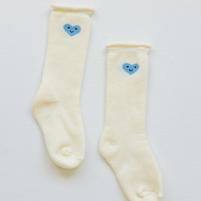 Mini Slouch Socks - Blue Heart