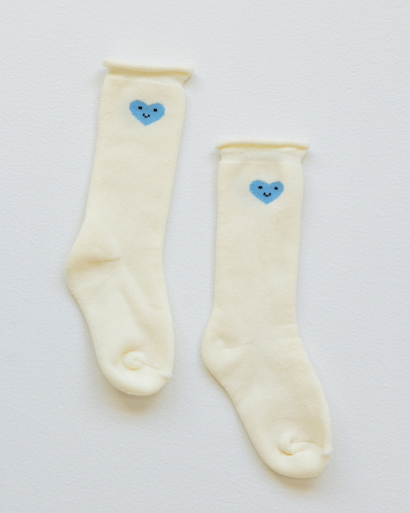 Mini Slouch Socks - Blue Heart