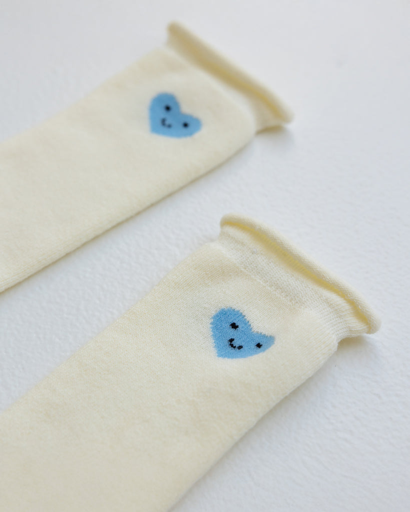 Mini Slouch Socks - Blue Heart