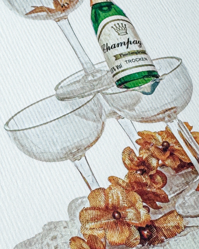 Card - Champagne Cake Topper