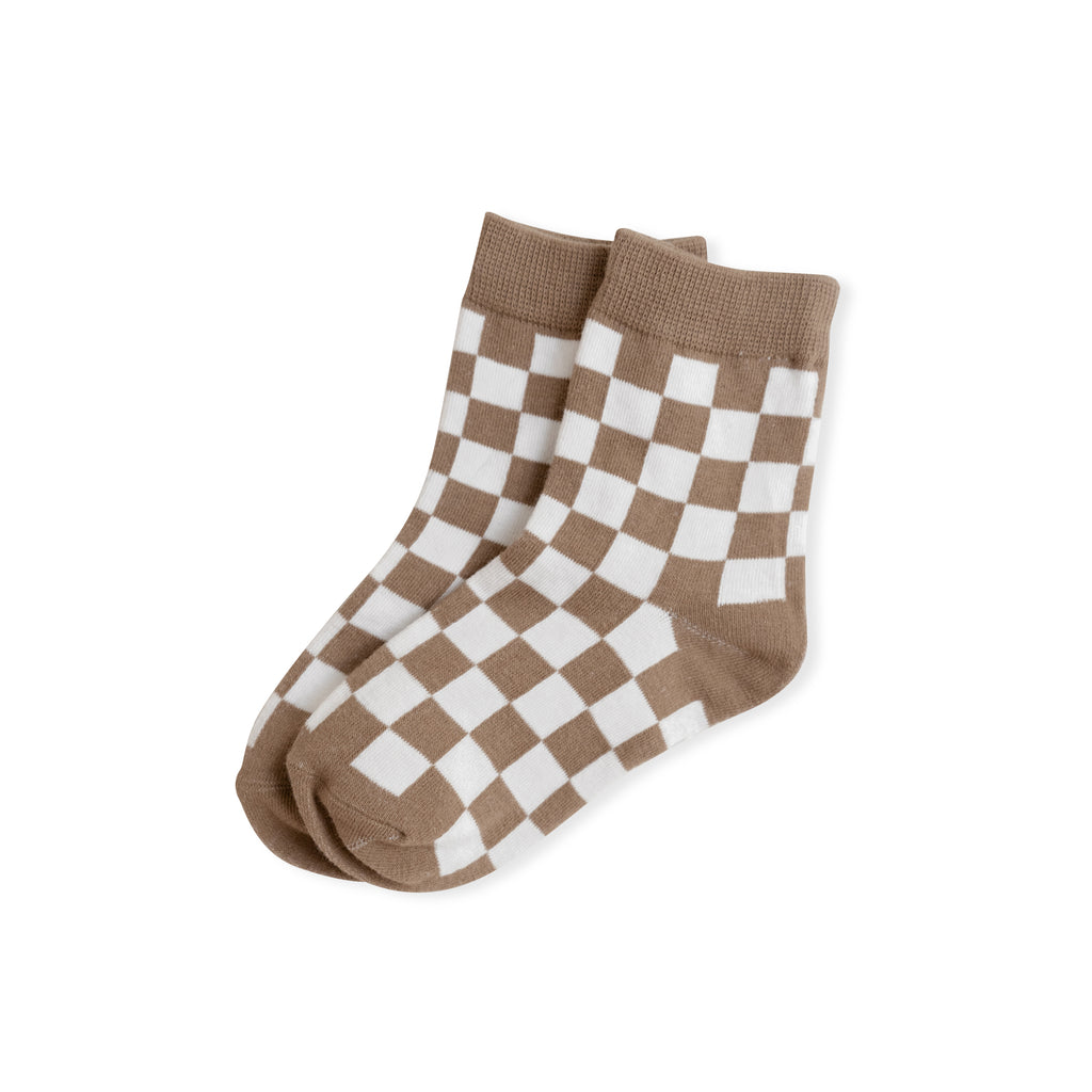 Checkered Socks - Chocolate