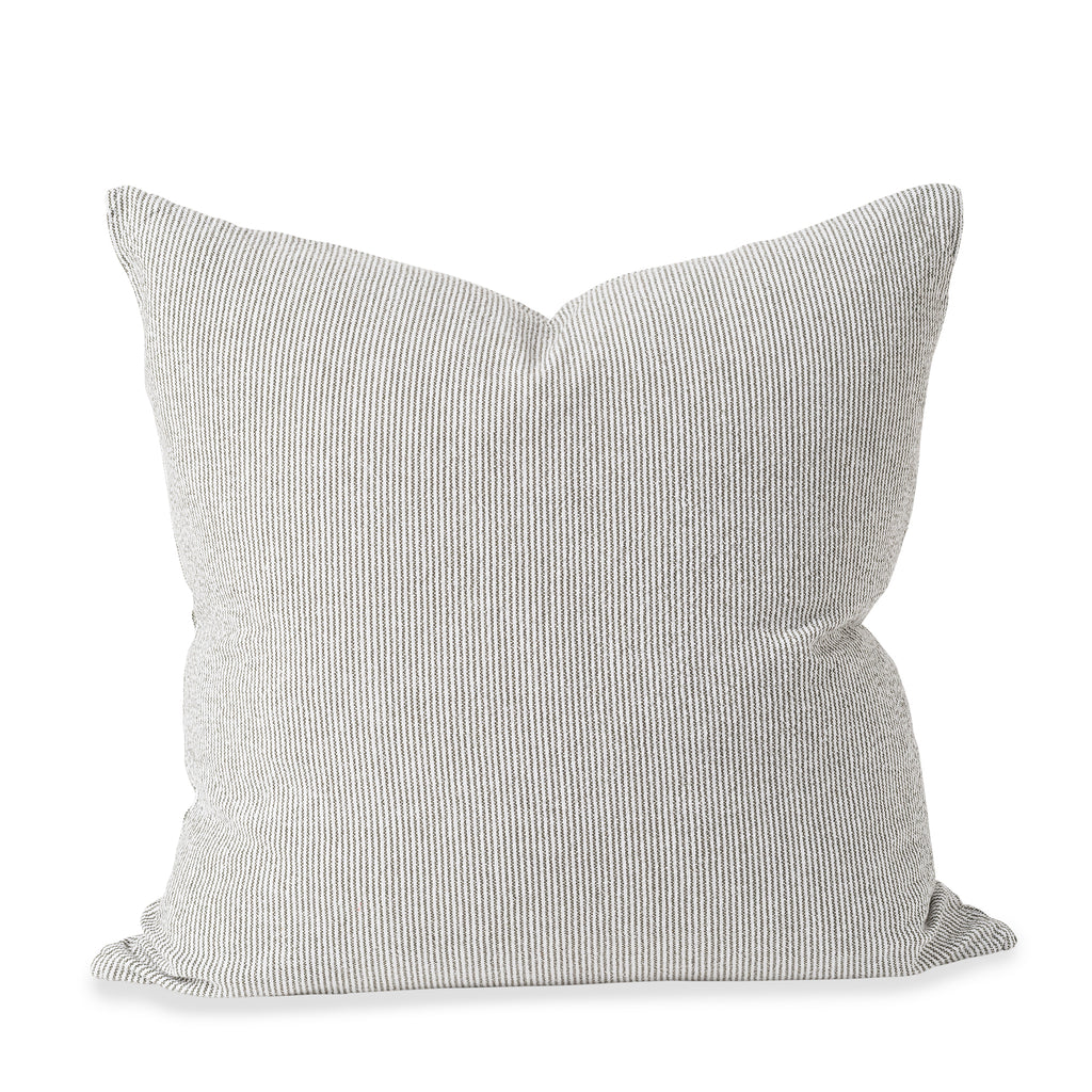 Stripe Washed Cotton Cushion Cover - Grey
