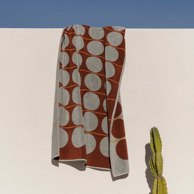 Abacus Beach Towel - Mist & Paprika