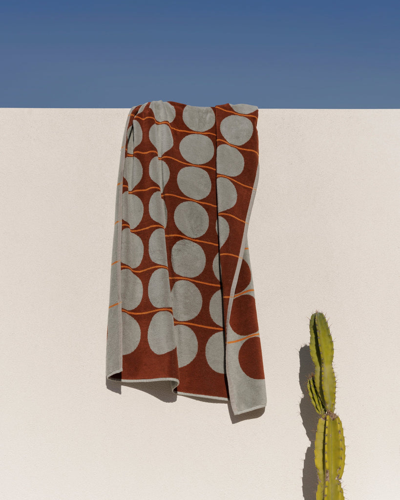 Abacus Beach Towel - Mist & Paprika