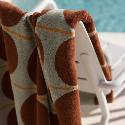 Abacus Beach Towel - Mist & Paprika