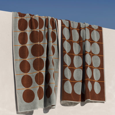 Abacus Beach Towel - Mist & Paprika
